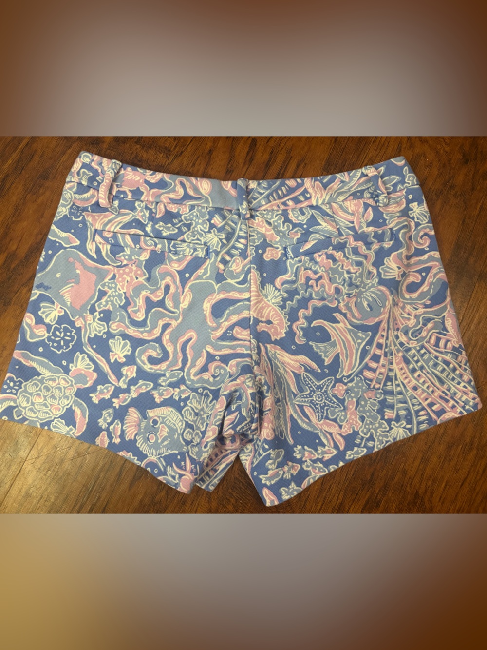 Lilly Pulitzer Pink & Blue Tropical Sea Print Shorts - Picture 5 of 5